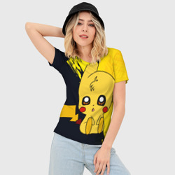 Женская футболка 3D Slim Пикачу/Pikachu - фото 2