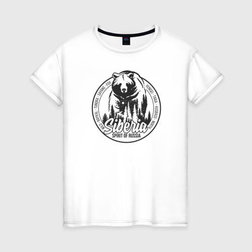 Женская футболка хлопок Сибирь - Дух России, цвет белый