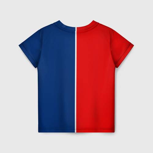 Детская футболка 3D с принтом ФК ПСЖ, вид сзади #1