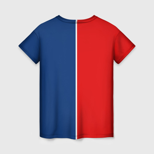 Женская футболка 3D с принтом ФК ПСЖ, вид сзади #1