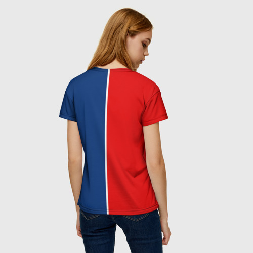 Женская футболка 3D с принтом ФК ПСЖ, вид сзади #2