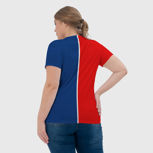 Женская футболка 3D с принтом ФК ПСЖ, вид сзади #2