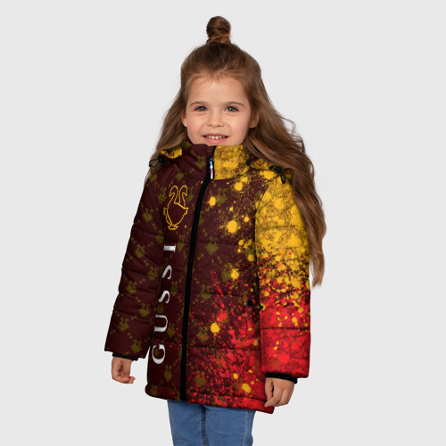 Зимняя куртка для девочек 3D GUSSI / ГУСИ, цвет светло-серый - фото 3