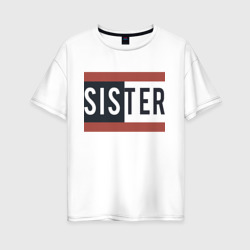Женская футболка хлопок Oversize Sister