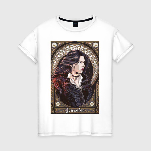 Женская футболка из хлопка с принтом The Witcher, Yennefer, вид спереди №1