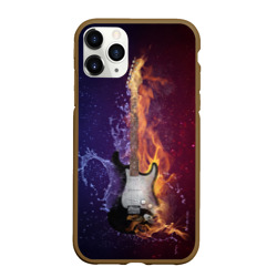 Чехол для iPhone 11 Pro Max матовый Гитара огня