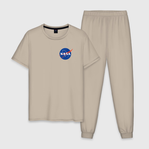 Мужская пижама хлопок NASA, цвет миндальный