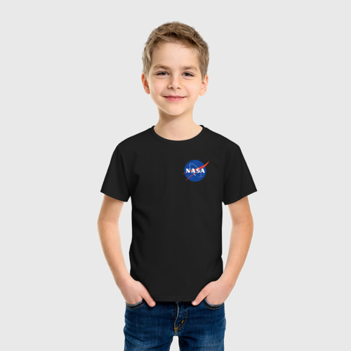 Детская футболка хлопок NASA, цвет черный - фото 3