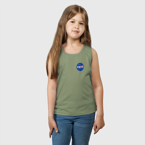 Детская майка хлопок NASA, цвет авокадо - фото 3