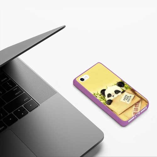 Чехол для iPhone 5/5S матовый Заказывали Панду? ?, цвет фиолетовый - фото 5