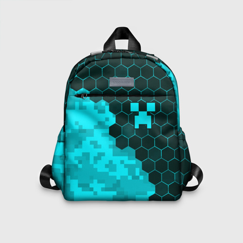 Детский рюкзак 3D с принтом Minecraft Майнкрафт, вид спереди #2