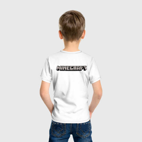 Детская футболка хлопок Майнкрафт, цвет белый - фото 4