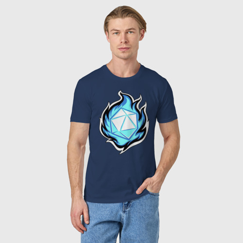 Мужская футболка хлопок DnD, Doungeon and Dragons, d20, цвет темно-синий - фото 3