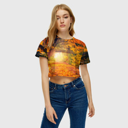 Женская футболка Crop-top 3D Что такое осень - это небо - фото 2