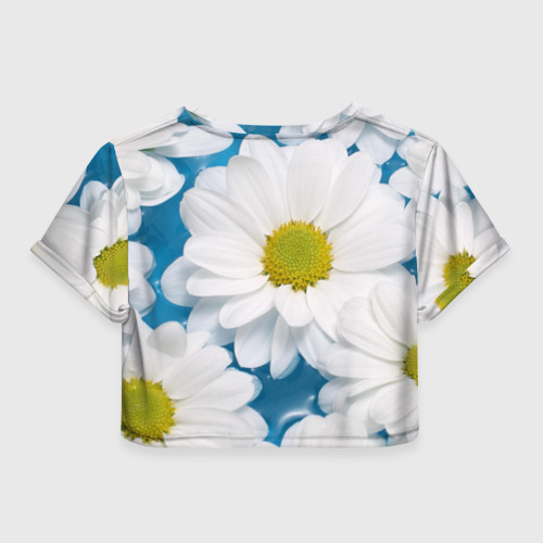 Женская футболка Crop-top 3D Ромашка, цвет 3D печать - фото 2