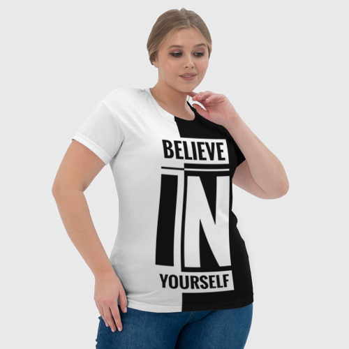 Женская футболка 3D с принтом Верь в себя, фото #4