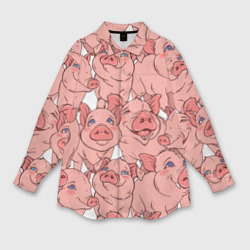 Женская рубашка oversize 3D Свиньи