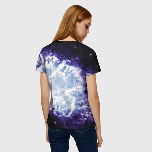 Женская футболка 3D с принтом Galaxy, вид сзади #2
