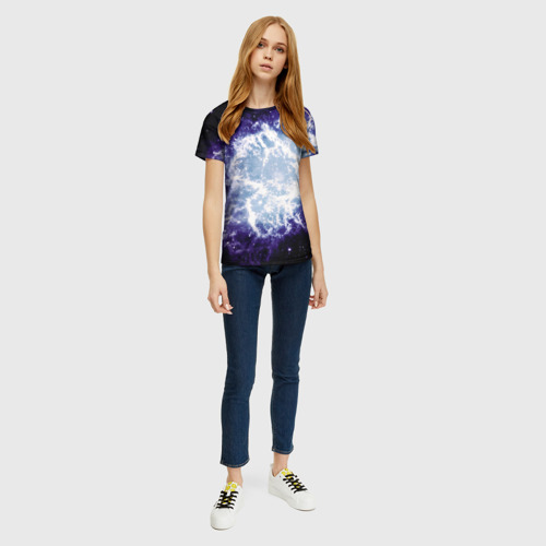 Женская футболка 3D с принтом Galaxy, вид сбоку #3