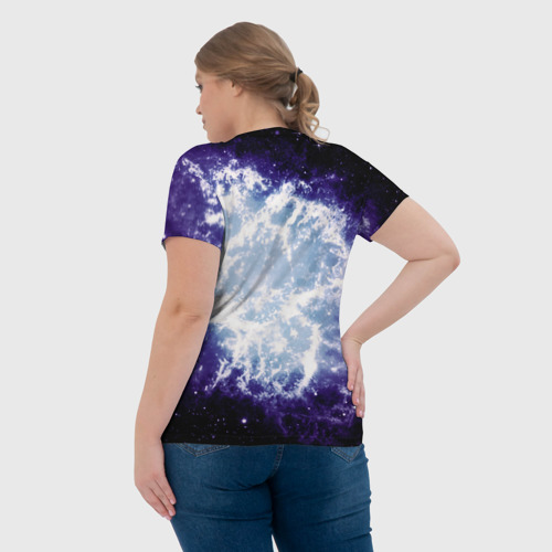 Женская футболка 3D с принтом Galaxy, вид сзади #2