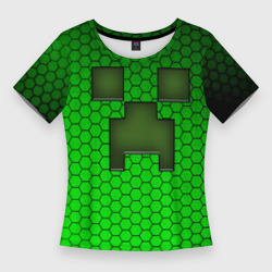 Женская футболка 3D Slim Крипер из игры "Minecraft"