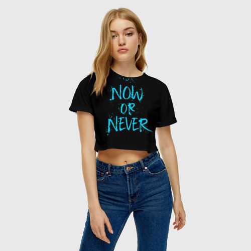 Женская футболка Crop-top 3D Сейчас или никогда - фото 4