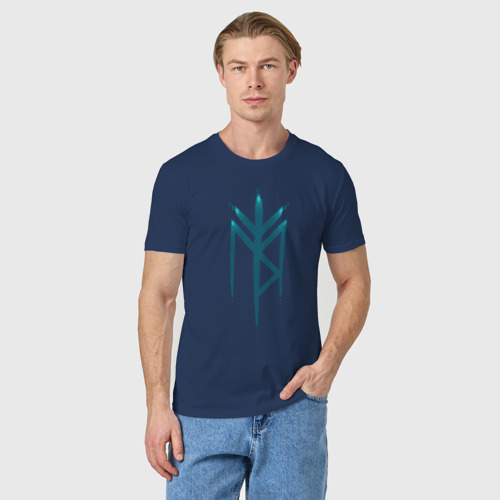 Мужская футболка хлопок Руны, цвет темно-синий - фото 3