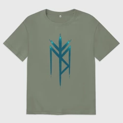 Женская футболка хлопок Oversize Руны