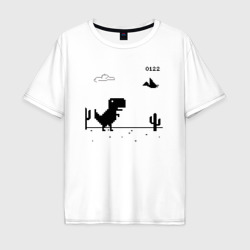 Мужская футболка хлопок Oversize Google динозавр Poki