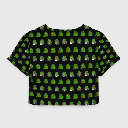 Женская футболка Crop-top 3D Frog Pepe, цвет 3D печать - фото 2