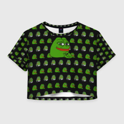 Женская футболка Crop-top 3D Frog Pepe