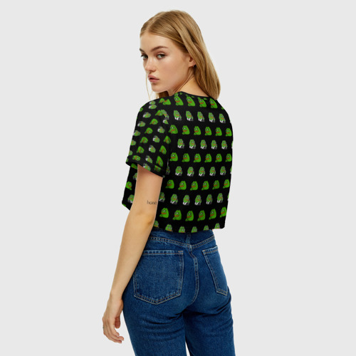 Женская футболка Crop-top 3D Frog Pepe, цвет 3D печать - фото 5