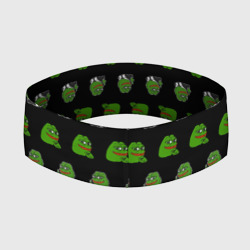 Повязка с принтом Frog Pepe для женщины, вид сзади №1. Цвет основы: белый