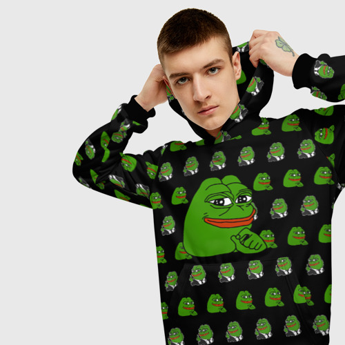 Мужская толстовка 3D Frog Pepe, цвет черный - фото 5