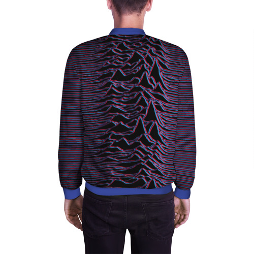 Мужской бомбер 3D Joy Division Glitch, цвет синий - фото 4