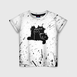 Детская футболка 3D Черные котейки