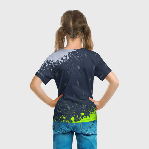 Детская футболка 3D с принтом AC DС, вид сзади #2