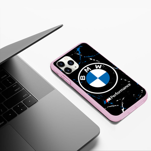 Чехол для iPhone 11 Pro Max матовый BMW / БМВ, цвет розовый - фото 5