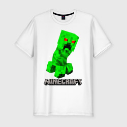 Мужская футболка хлопок Slim Minecraft Creeper