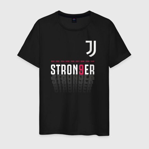 Мужская футболка хлопок Juventus | Stronger (2021), цвет черный