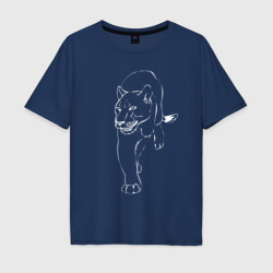 Мужская футболка хлопок Oversize Силуэт пантеры