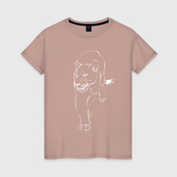 Женская футболка хлопок Силуэт пантеры