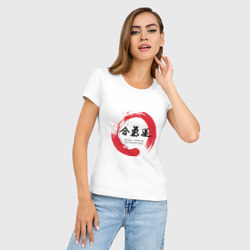 Женская футболка хлопок Slim Айкидо: лекарство для больного - фото 2