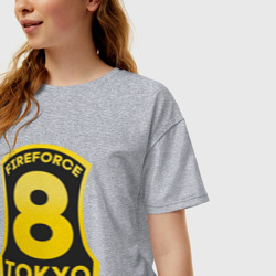 Женская футболка хлопок Oversize Логотип Пламенной Бригады - фото 2