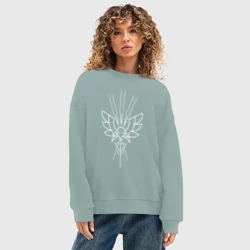 Женский свитшот oversize без начеса хлопок Evangelion: Angels W - фото 2