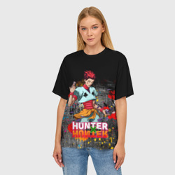 Женская футболка oversize 3D Хисока Мороу и логотип Хантер Хантер - фото 2
