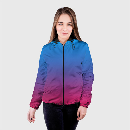 Женская куртка 3D Текстура Неоновая, цвет черный - фото 3