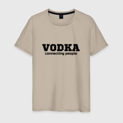 Vodka connecting people – Мужская футболка хлопок с принтом купить со скидкой в -20%