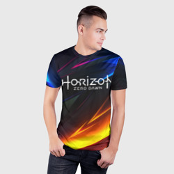 Мужская футболка 3D Slim Horizon Zero Dawn stripes - фото 2