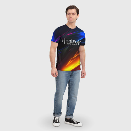 Мужская футболка 3D Horizon Zero Dawn stripes - фото 5